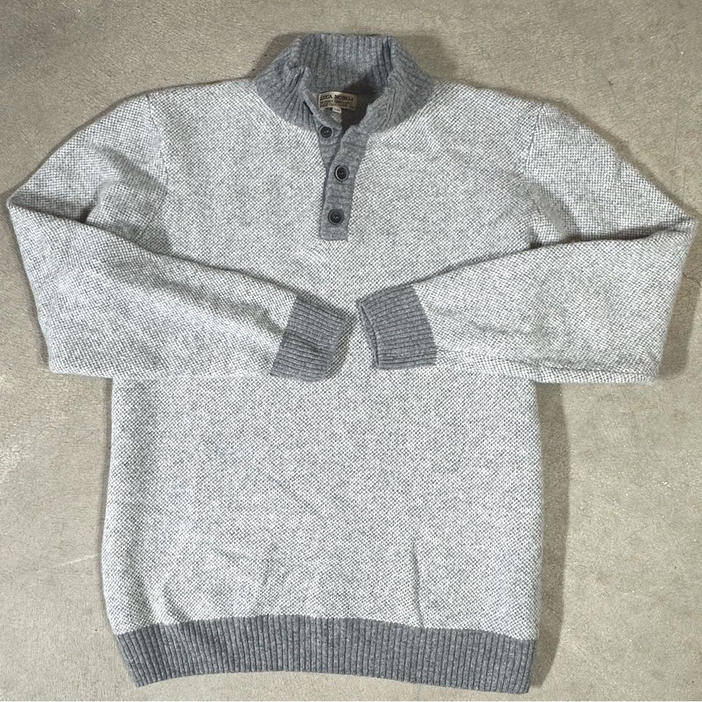 Luca Nobili Italian Sweater Wool Blend Quarter Zip Men's XXL Made in Italy